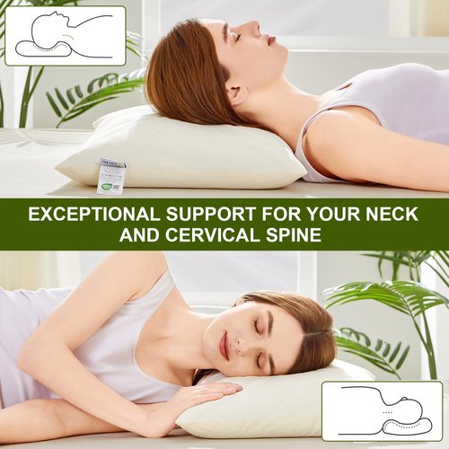 APOBUY 20x26 Large Organic Buckwheat Pillow with Dual-Layer Pillowcase and Extra Tartary Buckwheat Hulls, Adjust Height and Firmness, Neck Support Pillow for Back and Side Sleepers