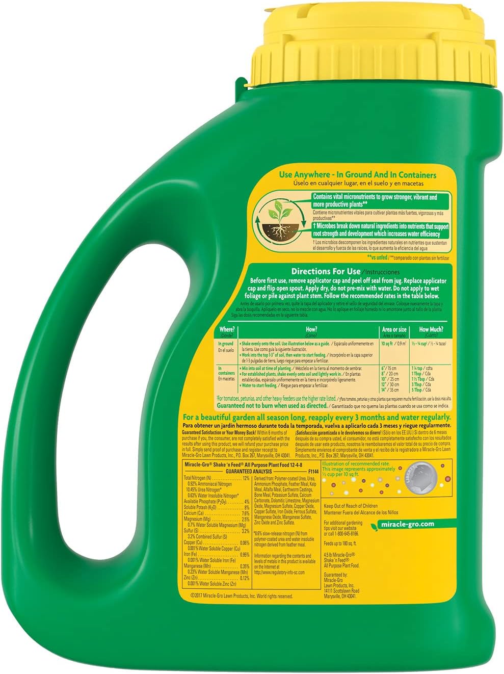 Miracle-Gro Shake 'N Feed All Purpose Plant Food - Feeds Indoor & Outdoor Plants for 3 Months | 4.5 lbs (Pack of 6)