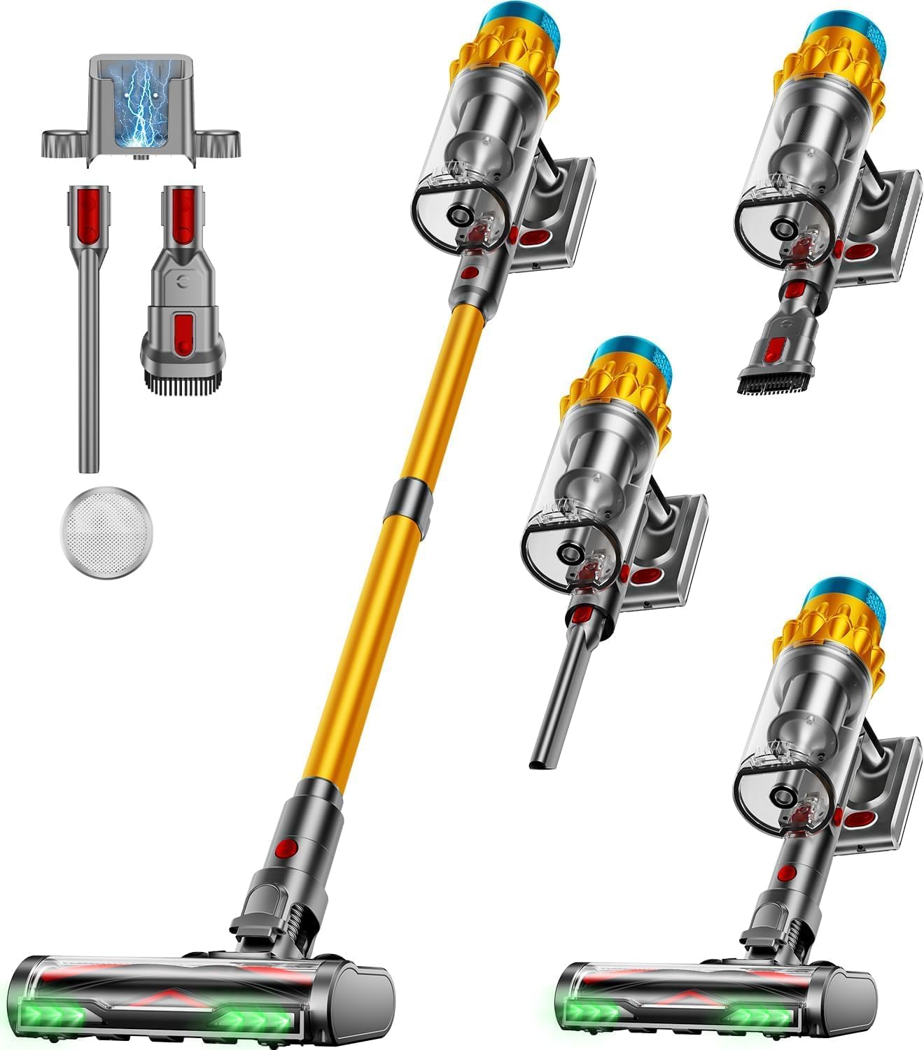Skiennix Cordless Vacuum Cleaner - 600W Power, 70 Mins Runtime, Anti-Tangle Brush, 1.8L for Pet Hair & Carpet (Blue)