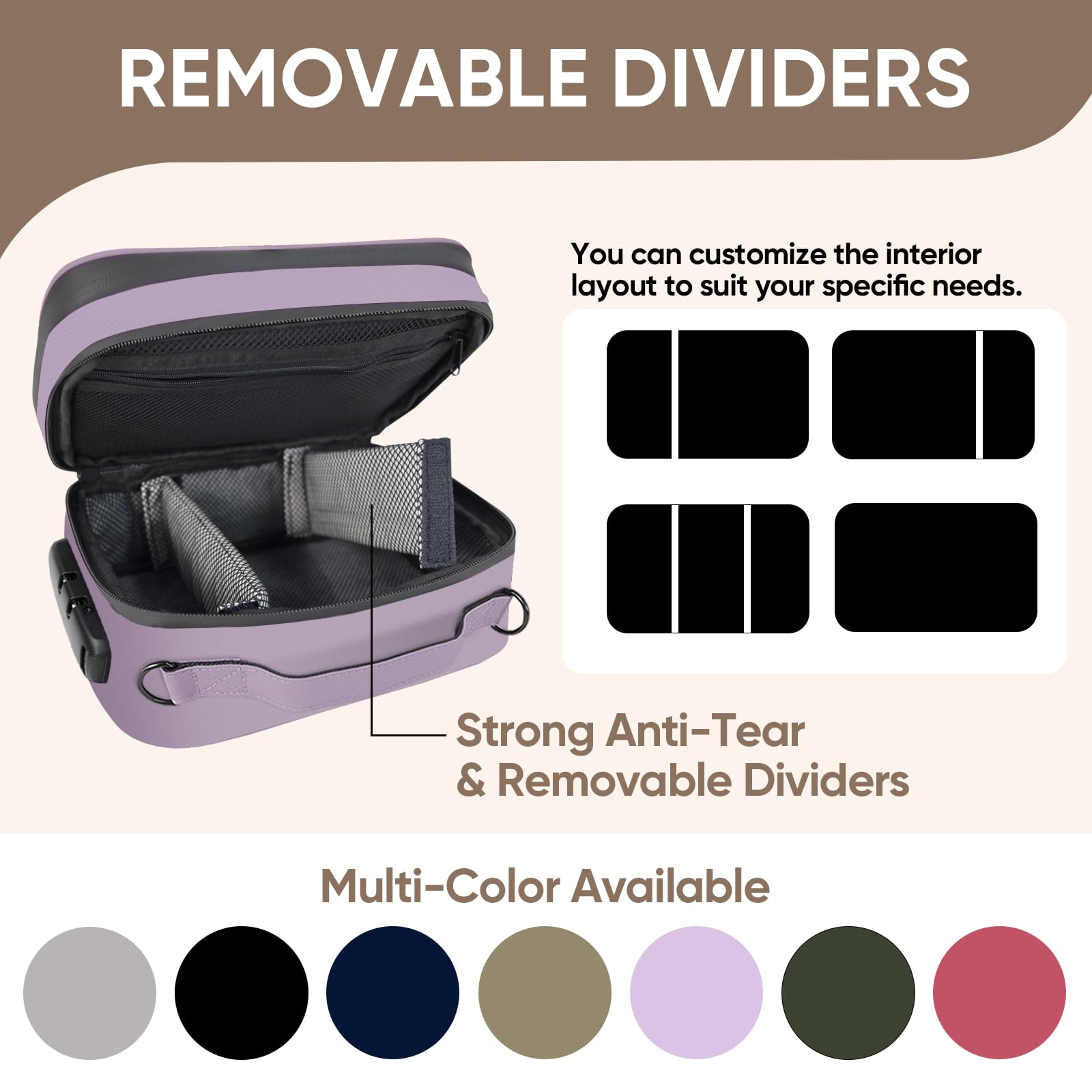 BALEINE Large Storage Bag with Combination Lock, Water-resistant Travel Organization Case (Lilac)