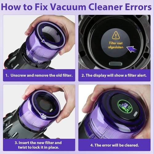 Lemige Vacuum Filter Replacement Parts - 2 Pack for Dyson V9 Motorbar & SV18 Cordless Vacuum