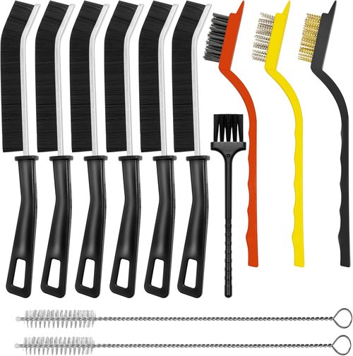 Crevice Cleaning Brush Set by [Brand Name] - Hard Bristle Grout Scrub & Multifunctional Tool | 12PCS for Kitchen, Bathroom & Corners