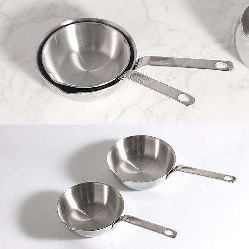 IMEEA 5.5-Inch Small Egg Pan Omelet Pan SUS304 Stainless Steel Mini Sauce Pan Frying Pan with Spout