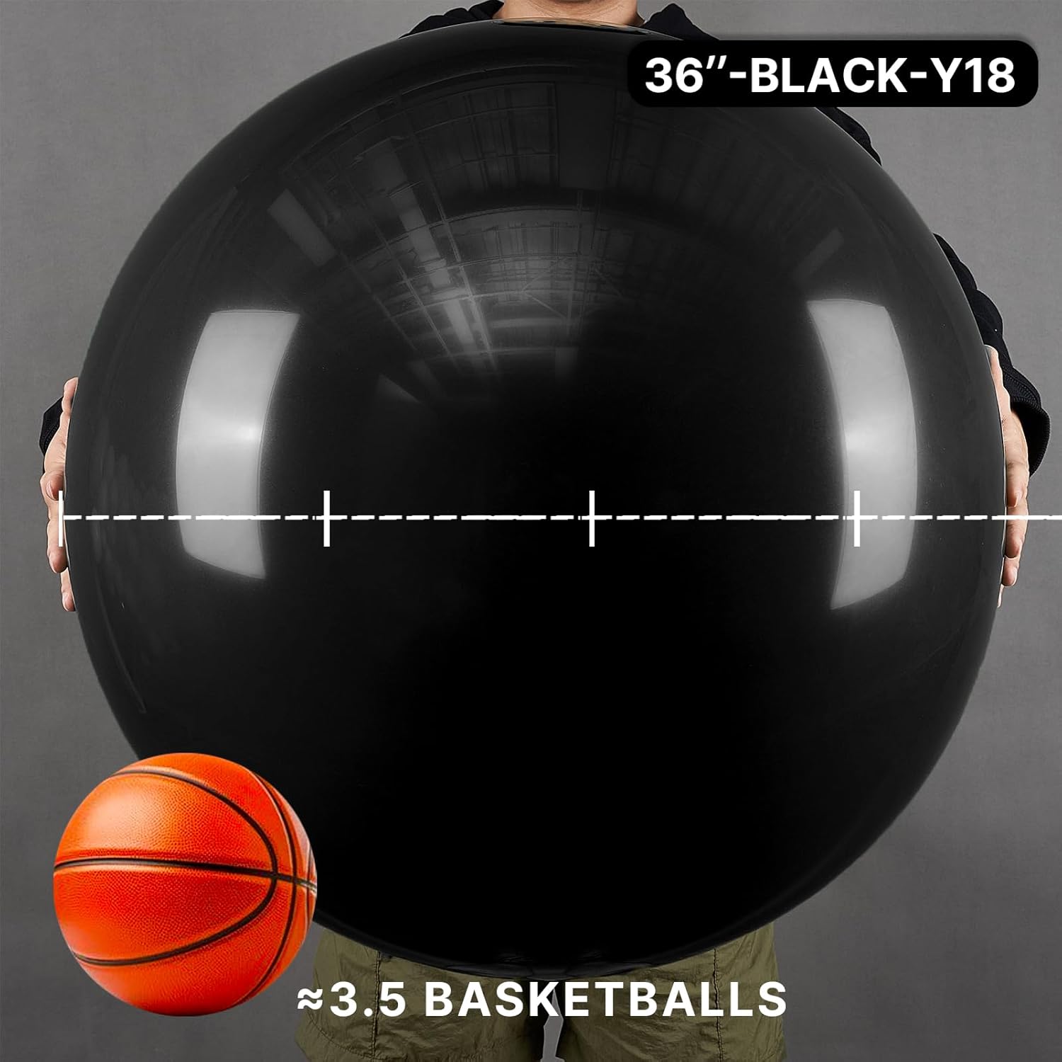 PartyWoo Black Balloons - 36 Inch Matte Latex Helium Balloons for Baby Showers & Parties