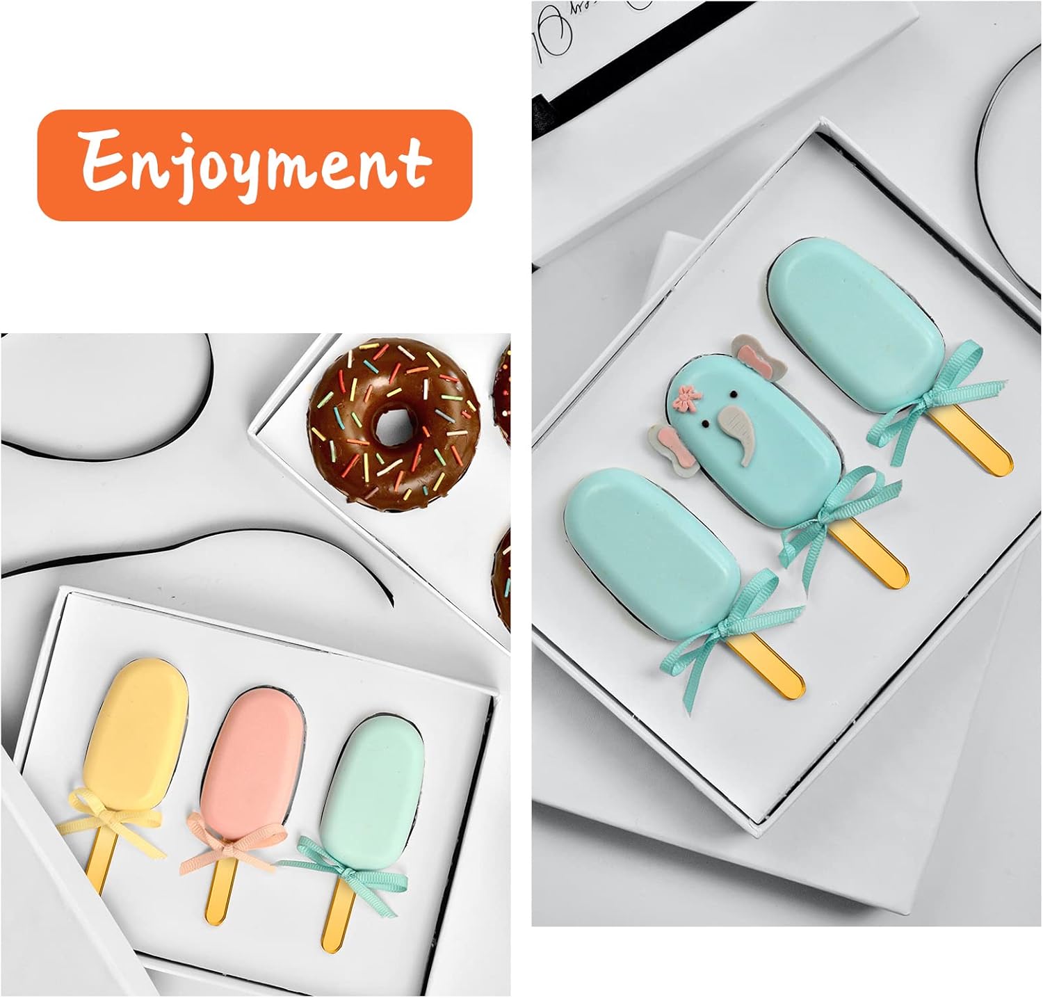 Skiennix Acrylic Sticks - Reusable Cakesicle & Cake Pop Molds - 30 Pieces, 4.5 Inches, Gold Finish