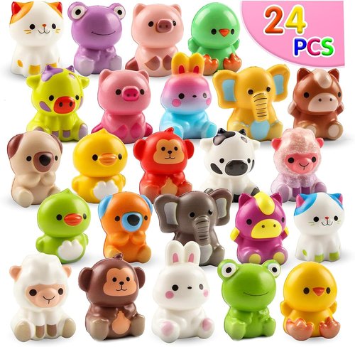 KissFuture Animal Slow Rising Squishy Toys - 24PCS Party Favors & Goodie Bag Stuffers for Kids