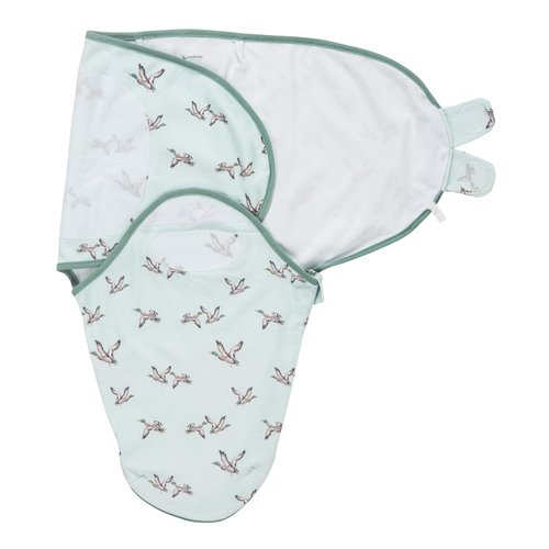 LollyBanks Baby Swaddles, 100% Organic Cotton Swaddle for Newborns Boys and Girls, 0-3 Months Swaddle Sacks with Easy Change Zipper, Newborn Swaddle Baby Registry (Mallard Duck Print)