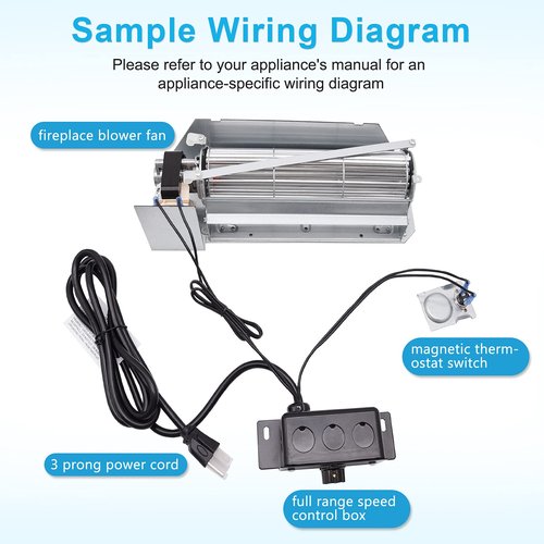 Hipoilk FBK-250 Fireplace Blower Fan Kit for Superior, Lennox Fireplaces, FBK250 FBK Blower Kit for Superior BC-36 DR-500CMN, Lennox MPD3530CNM IMDV3530CNM HB-RB250 HBRB250 80L84 80L86