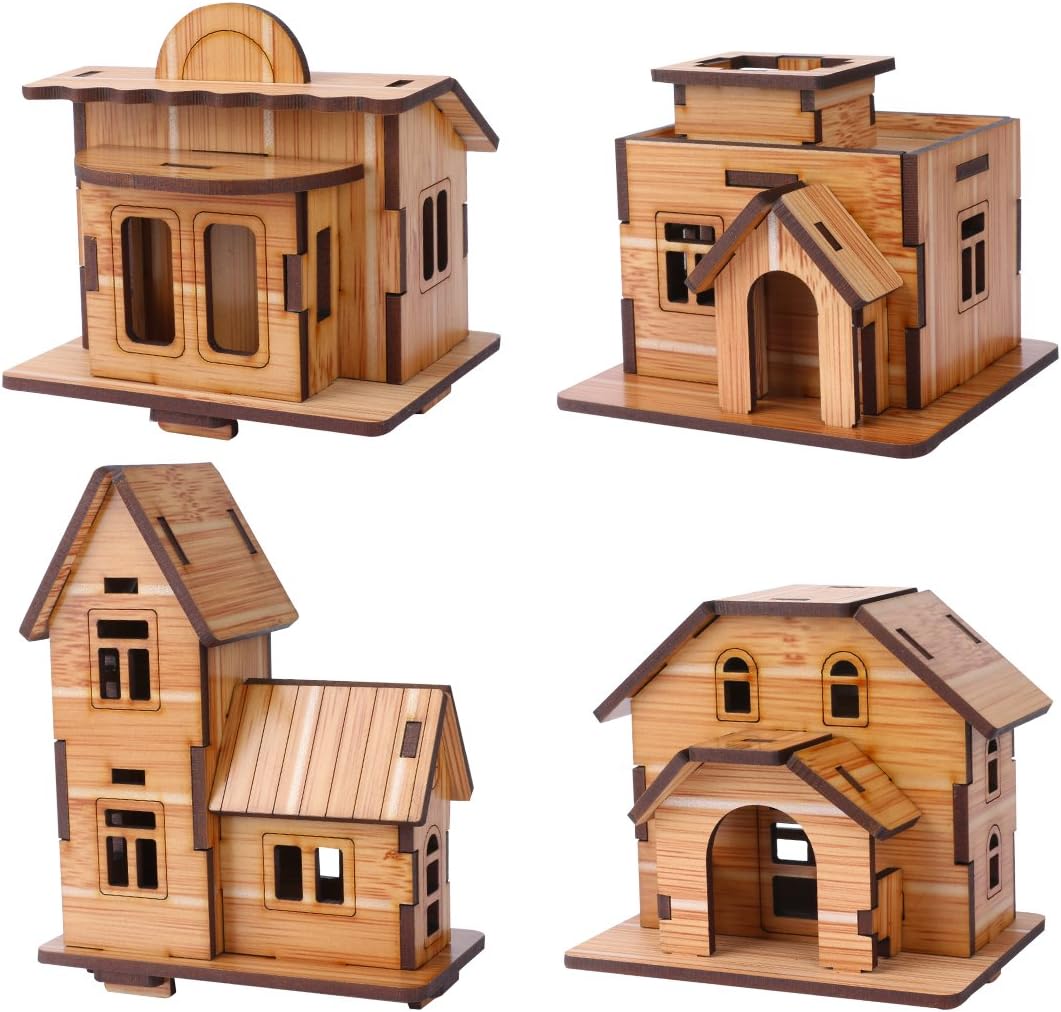 Skiennix 3D Wooden Puzzle - Mini DIY Model House Kit | Educational Jigsaw Puzzle for All Ages