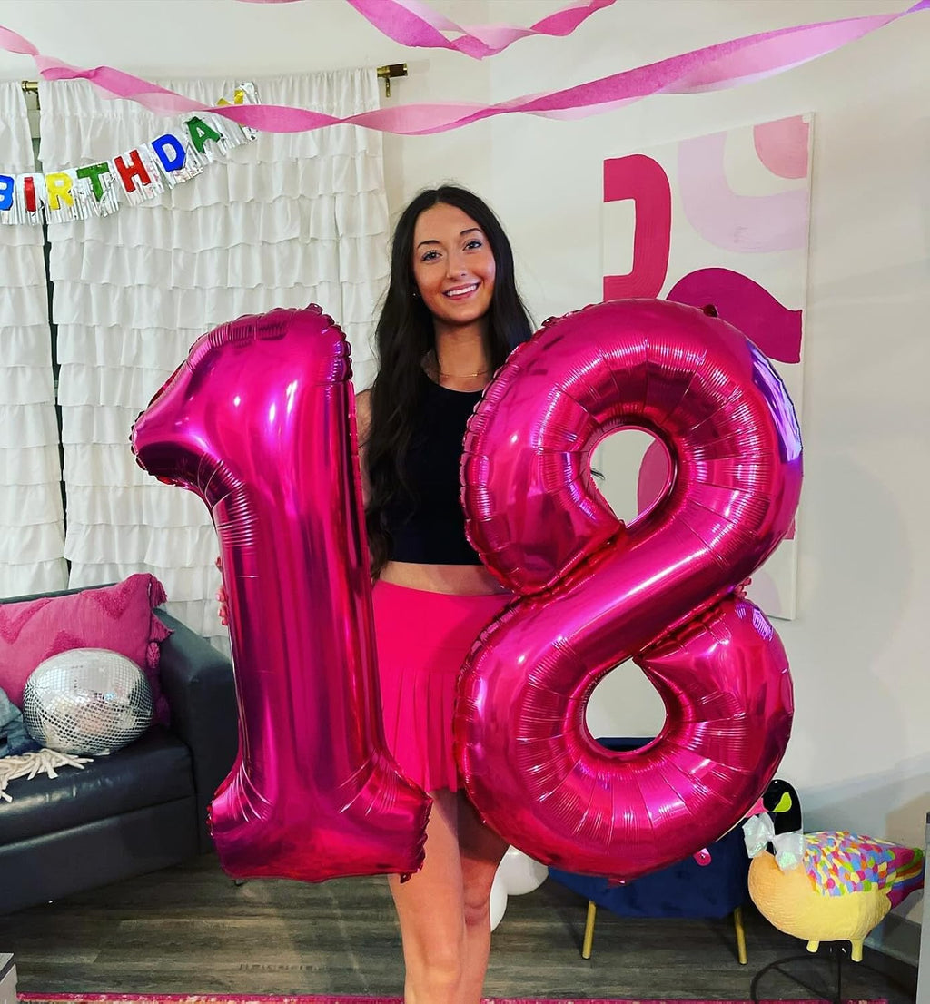 Number 8 Balloon by [Brand Name] - Hot Pink 40 Inch Foil Balloon for 8th Birthday Party Decorations