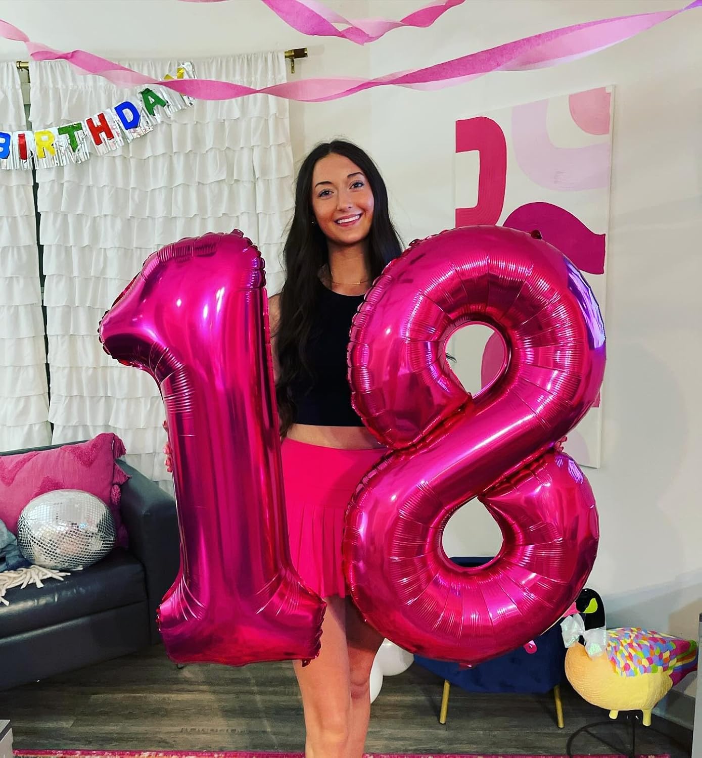 Number 8 Balloon by [Brand Name] - Hot Pink 40 Inch Foil Balloon for 8th Birthday Party Decorations