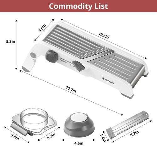 24-In-1 Mandoline Slicer for Kitchen with Waffle Fry Cutter Blade,Adjustable Kitchen Mandoline Slicer,Food Chopper,Safe Mandoline Food Slicer,Mandolin with Waffle Fry Cutter-Grey