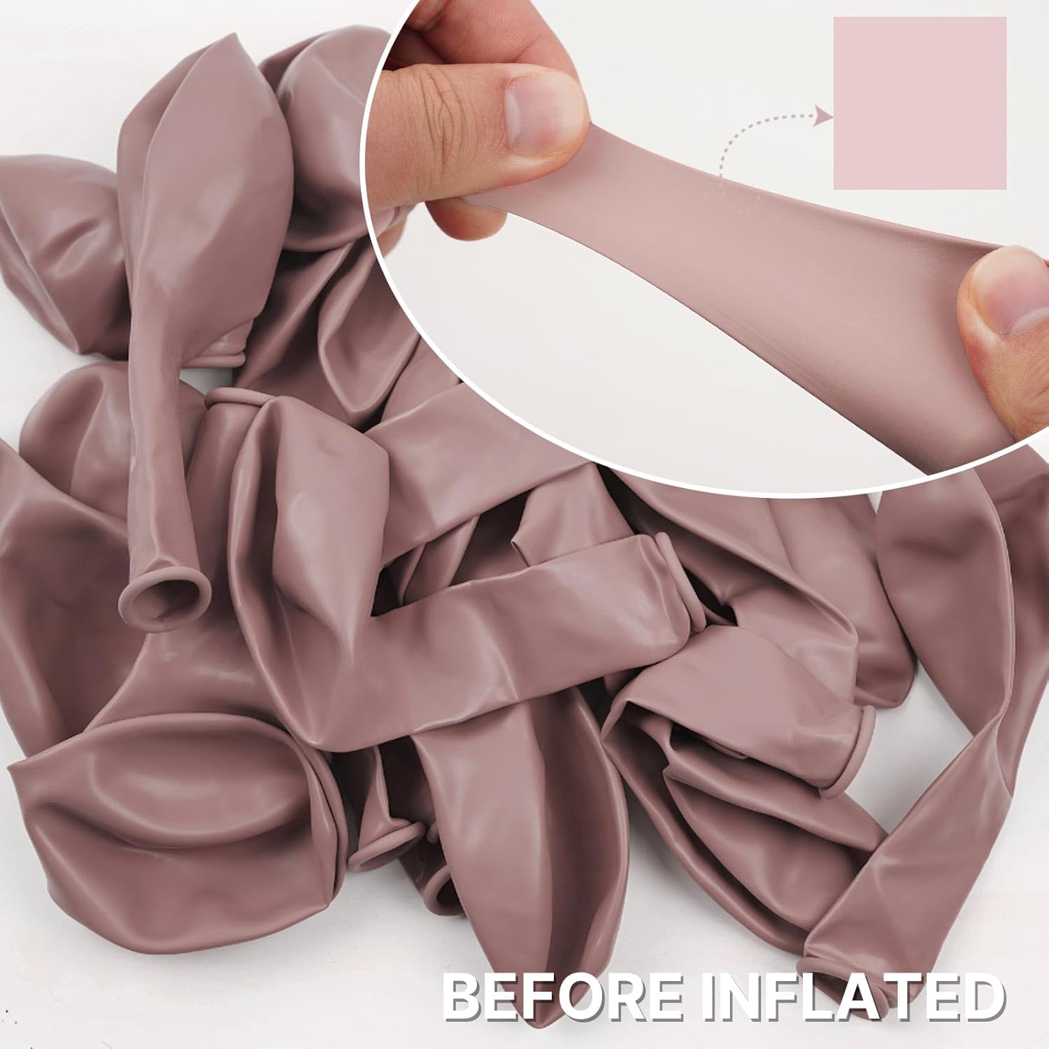 PartyWoo Dusty Pink Balloons - 50pcs 12 Inch Latex Helium Balloons for Birthday & Baby Shower Decor