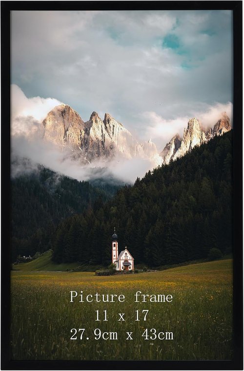 Giftgarden 11x17 Picture Frame - Sleek Black Thin Poster Frame for Wall Display, Single Unit