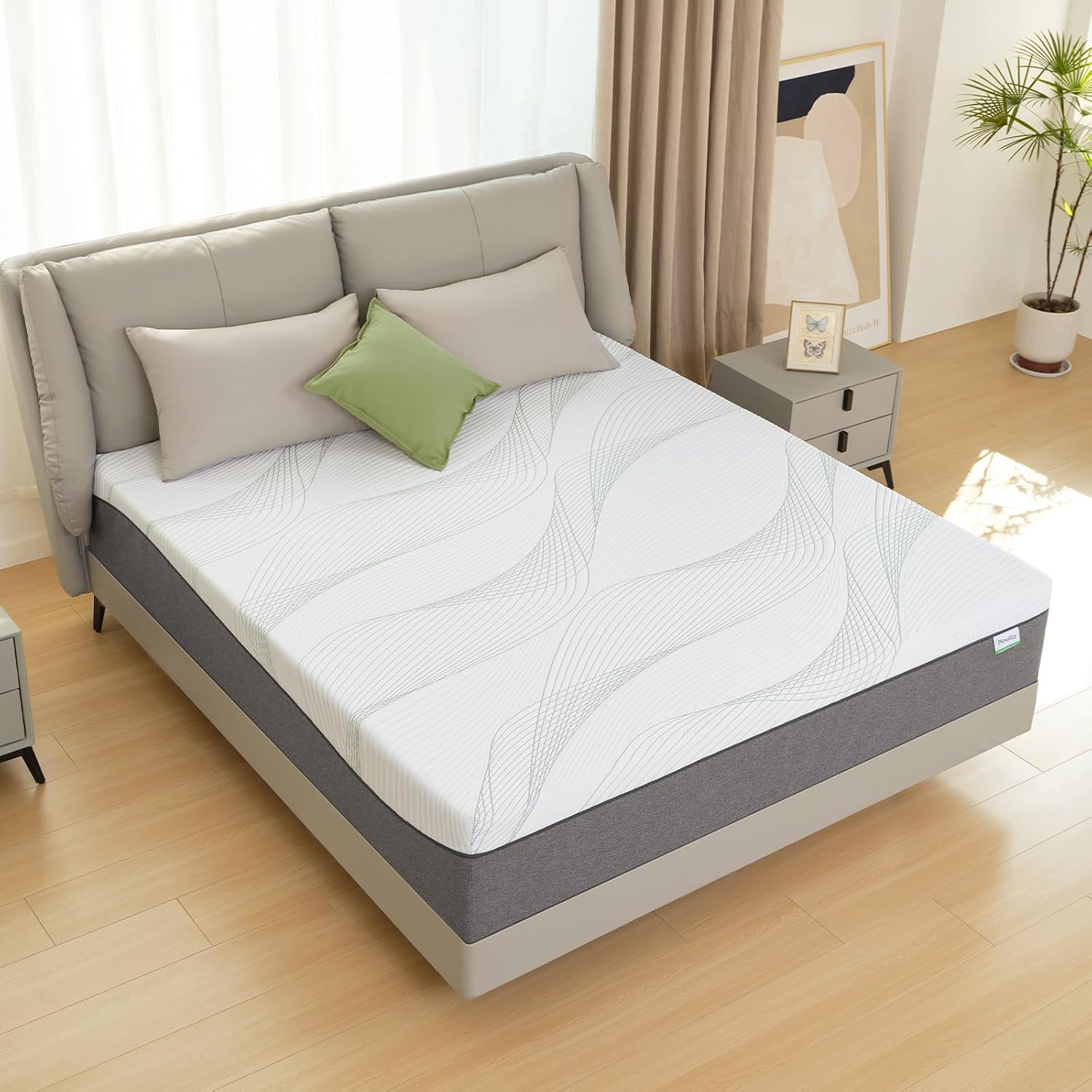 Novilla King Size Mattress - 12 Inch Gel Memory Foam for Plush Comfort & Pressure Relief | CertiPUR-US Certified