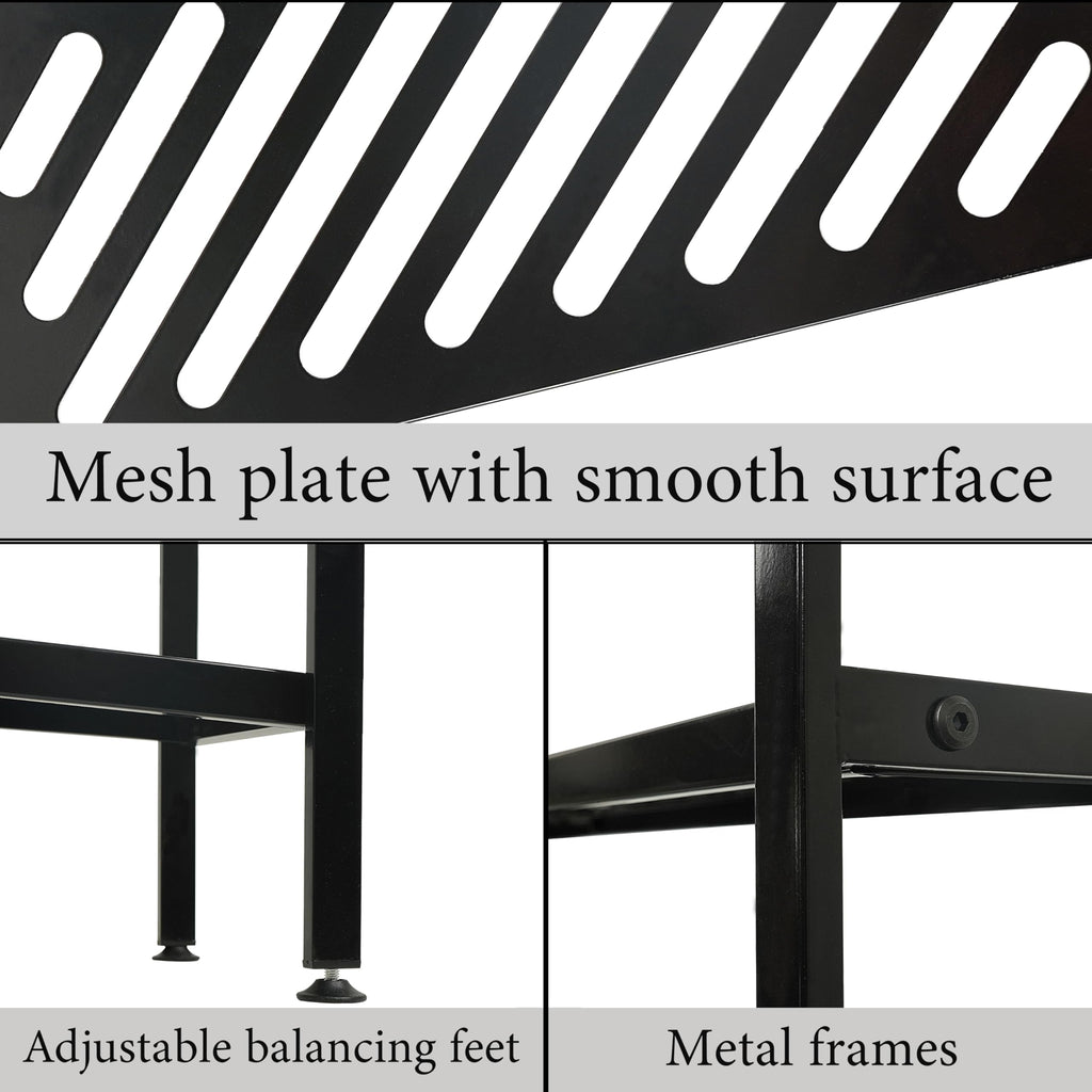 Nijoam Shoe Rack - Metal Shoe Organizer 2 Tier Shoes Shelf Storage, 35 Inches Stackable Long Show Stand Holder for Closet, Entryway, Garage, Floor, Door Entrance, Black