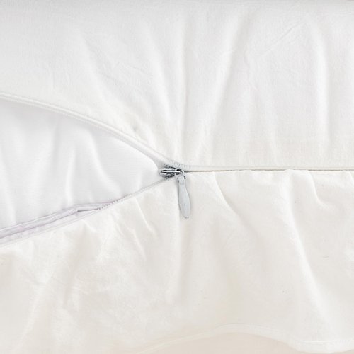 JoraLion 14x36 inch Scalloped Lumbar Pillow Cover, White Ruffle Throw Pillow Cover Solid Pure Cotton Decor Couch Farmhouse Soft Cushion Case for Couch Sofa Bed Living Room, ONLY 1 Cover