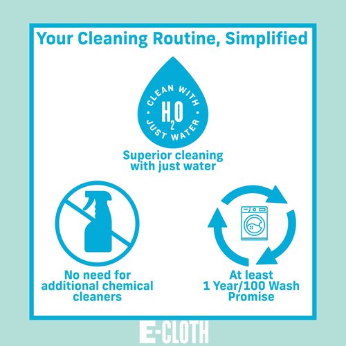 E-Cloth Kitchen Dynamo, Premium Microfiber Non-Scratch Kitchen Dish Scrubber Sponge, Ideal for Dish, Sink and Countertop Cleaning, 100 Wash Guarantee, Blue, 2 Pack
