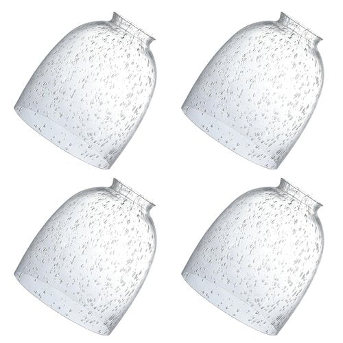 4 Pack Clear Seeded Glass Replacement,2-1/8" Fitter, 5.47" High, 4.76" Diameter Shades Covers for Ceiling Fan Light Fixtures Pendant Lighting Chandelier Vanity Light Kitchen Island Light.
