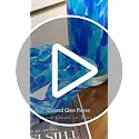 Murano Style Hand Blown Glass Vase with Confetti Effect - Blue, 12.6 Inch Home Decor