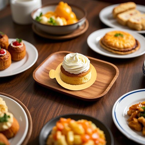 100pcs Mini Cake Boards 3.5 inch Round Gold Cake Base Paper Cupcake Dessert Displays Trays