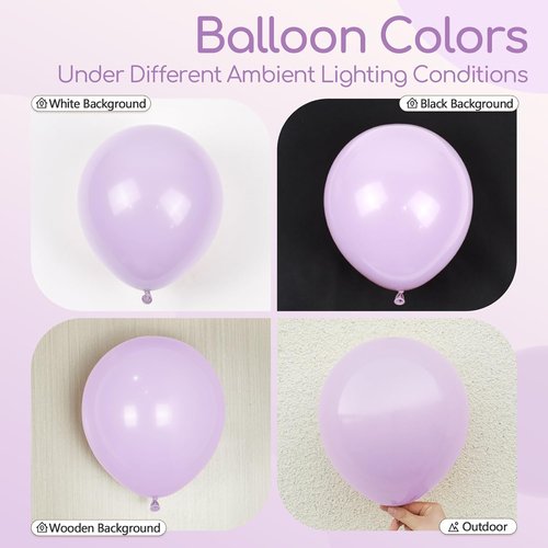 Light Purple Balloons - 12-Inch Pastel Latex Balloons | 50-Pack for Wedding, Baby Shower & Birthday Decor