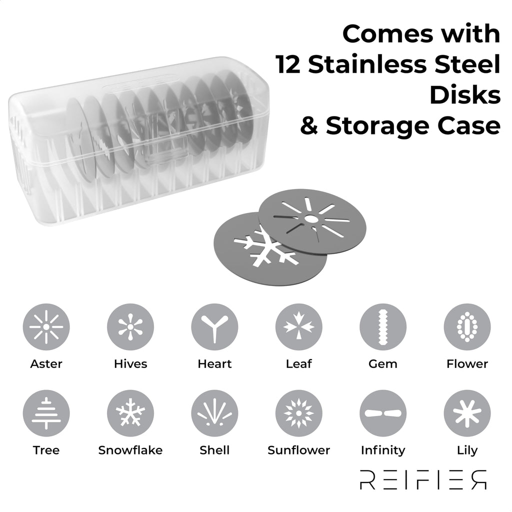 14-Piece Cookie Press Set - Upgraded - Stainless Steel Disks & Storage Case - Heavy-Duty Design