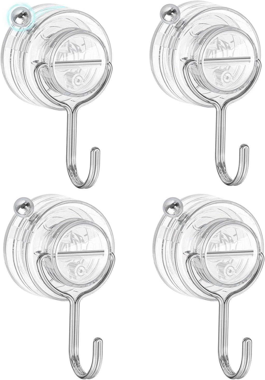 Upgrade Suction Cup Hooks by [Brand Name] - Heavy Duty Clear Towel Hooks for Bathroom | 4 Pack for Tile & Glass