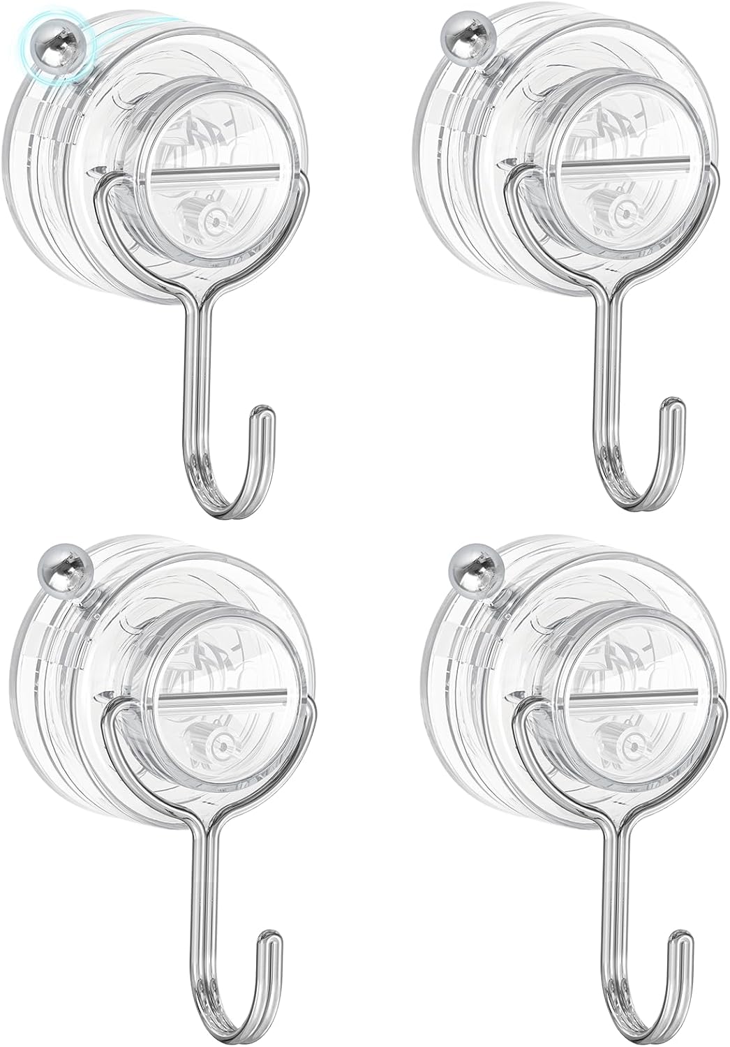 Upgrade Suction Cup Hooks by [Brand Name] - Heavy Duty Clear Towel Hooks for Bathroom | 4 Pack for Tile & Glass