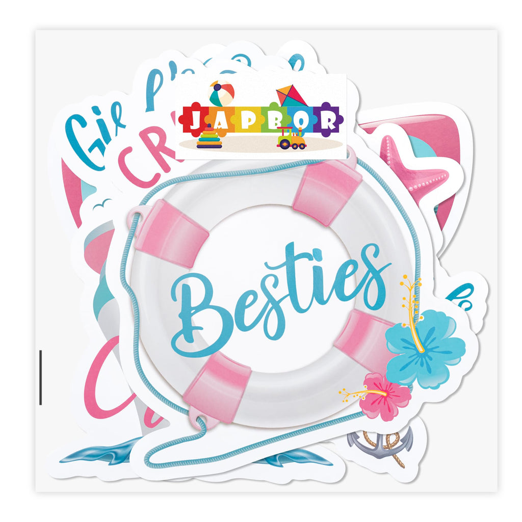 JAPBOR Cruise Door Decorations Magnetic - 4PCS It’s A Girls Trip Magnets, Girl Ship Car Cabin Refrigerator Magnet Decal, Cruising Magnetic Fridge Stickers for Home Kitchen Decor