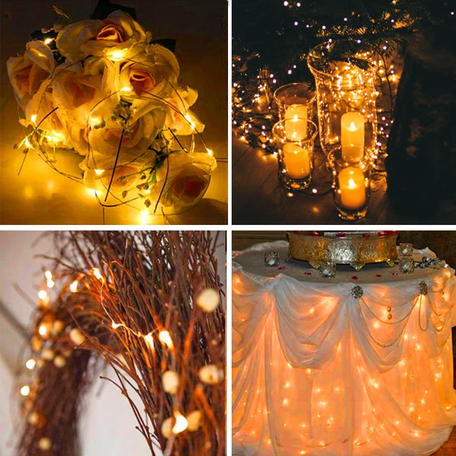 Yiaht 12 Pack Fairy Lights - Battery Operated 20 LED Waterproof String Lights | 7 Feet Silver Wire for Bedroom, Party & Wedding Decor