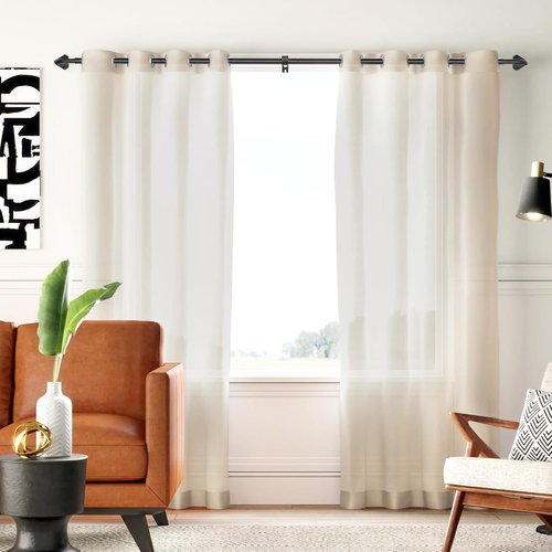 GXOACKJ Black Curtain Rods - Adjustable 5/8 Inch Wrap Around Design for Windows 28-60 Inch