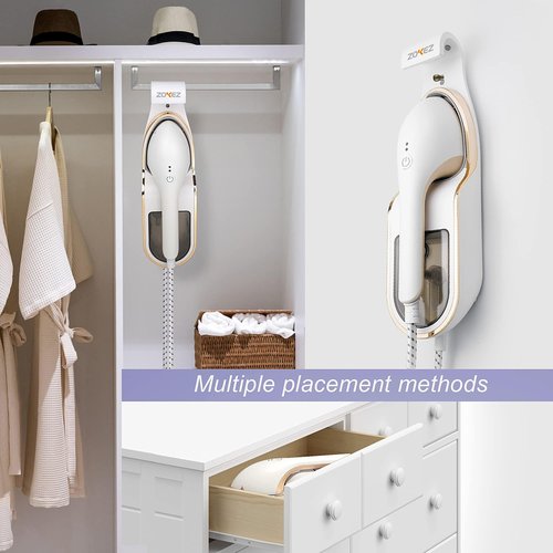 ZOKEZ Handheld Steamer for Clothes, 1500W Extra Large Soleplate, 330ml Detachable Tank, 2-in-1 Horizontal & Vertical Use, Fabric Wrinkles Remover, No Water Leak and Auto-Off