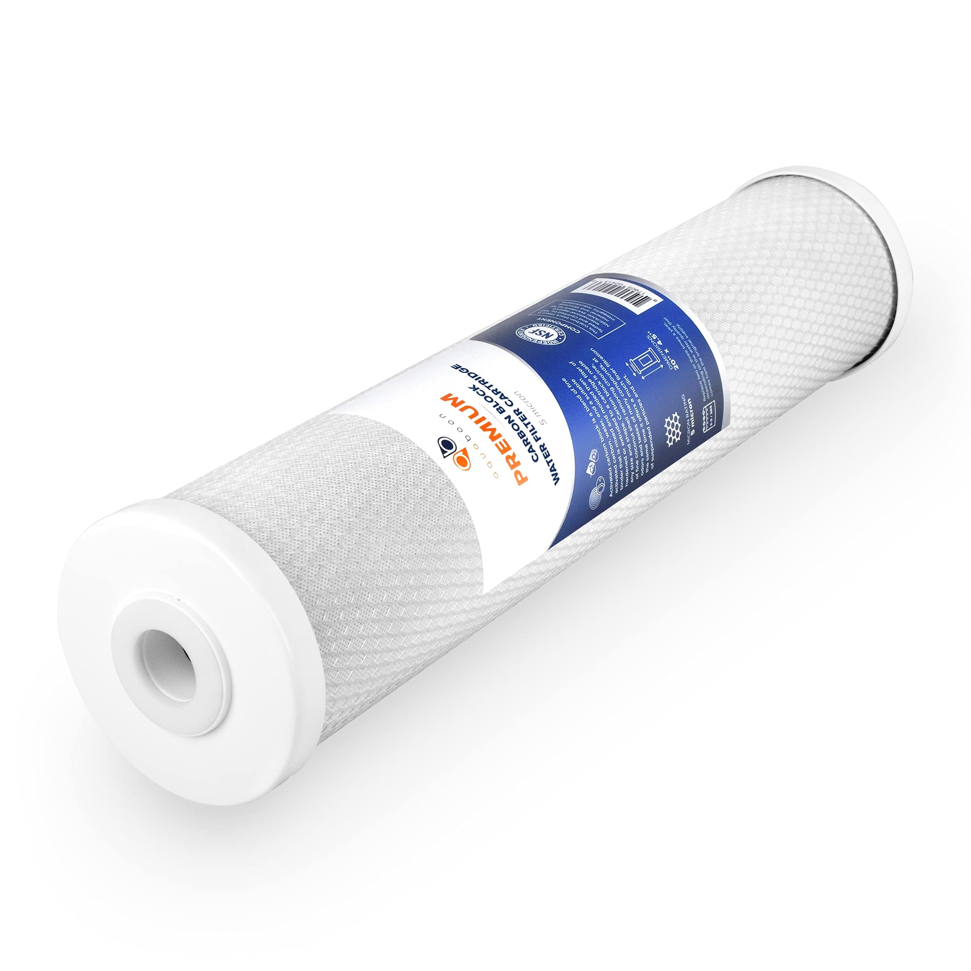 Aquaboon 5 Micron 20 x 4.5 Whole House Water Filter Replacement Cartridge Set: Sediment, GAC & Carbon Filters for 3-Stage Water Filtration System 1 Pack