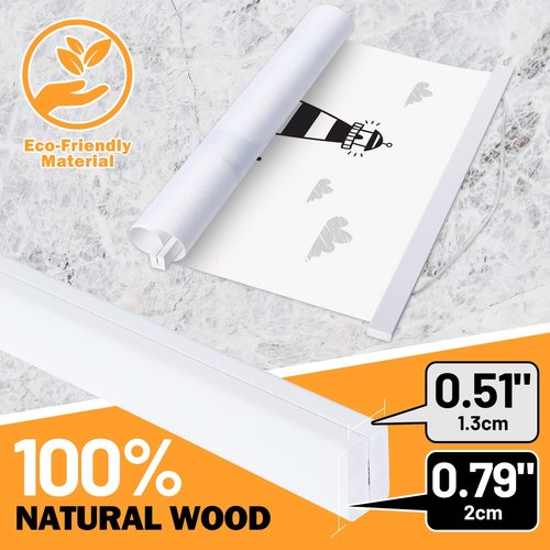 Benjia Magnetic Light Wood Poster Frame - 33" Wall Hanger for Photos & Artwork | White Finish
