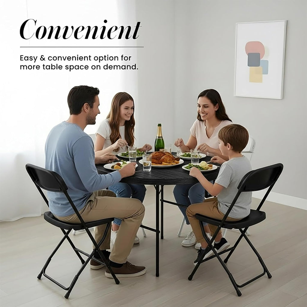 Modern Space 3.5 Feet Circular Round Foldable Table - Heavy Duty Portable Design for Indoor/Outdoor Events