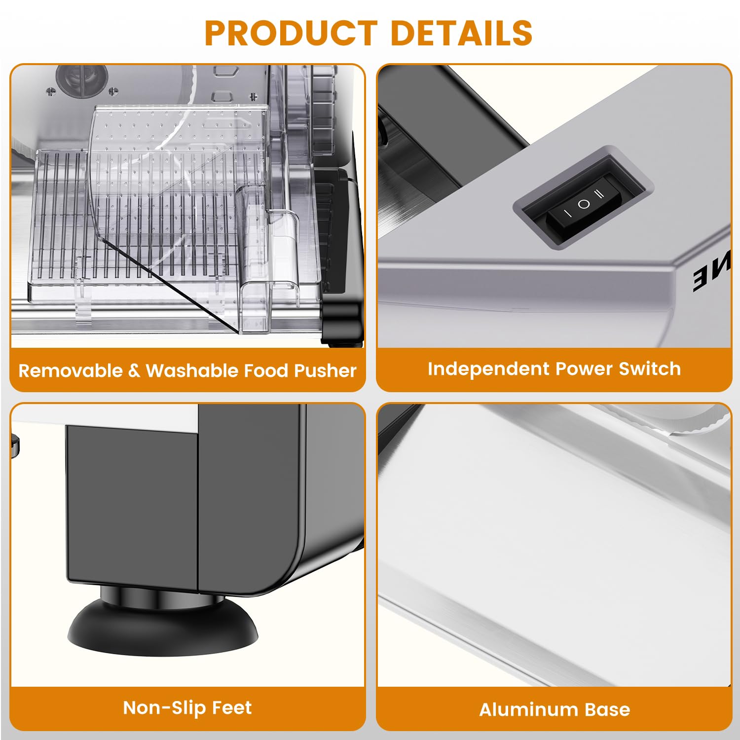 Meat Slicer Machine for Home – 120W Deli Meat Slicer with 6.7" Blade, Adjustable Thickness 0-18mm, Foldable Design, Easy to Clean Meat Cutter Machine, Safe Deli Slicer for Home Use