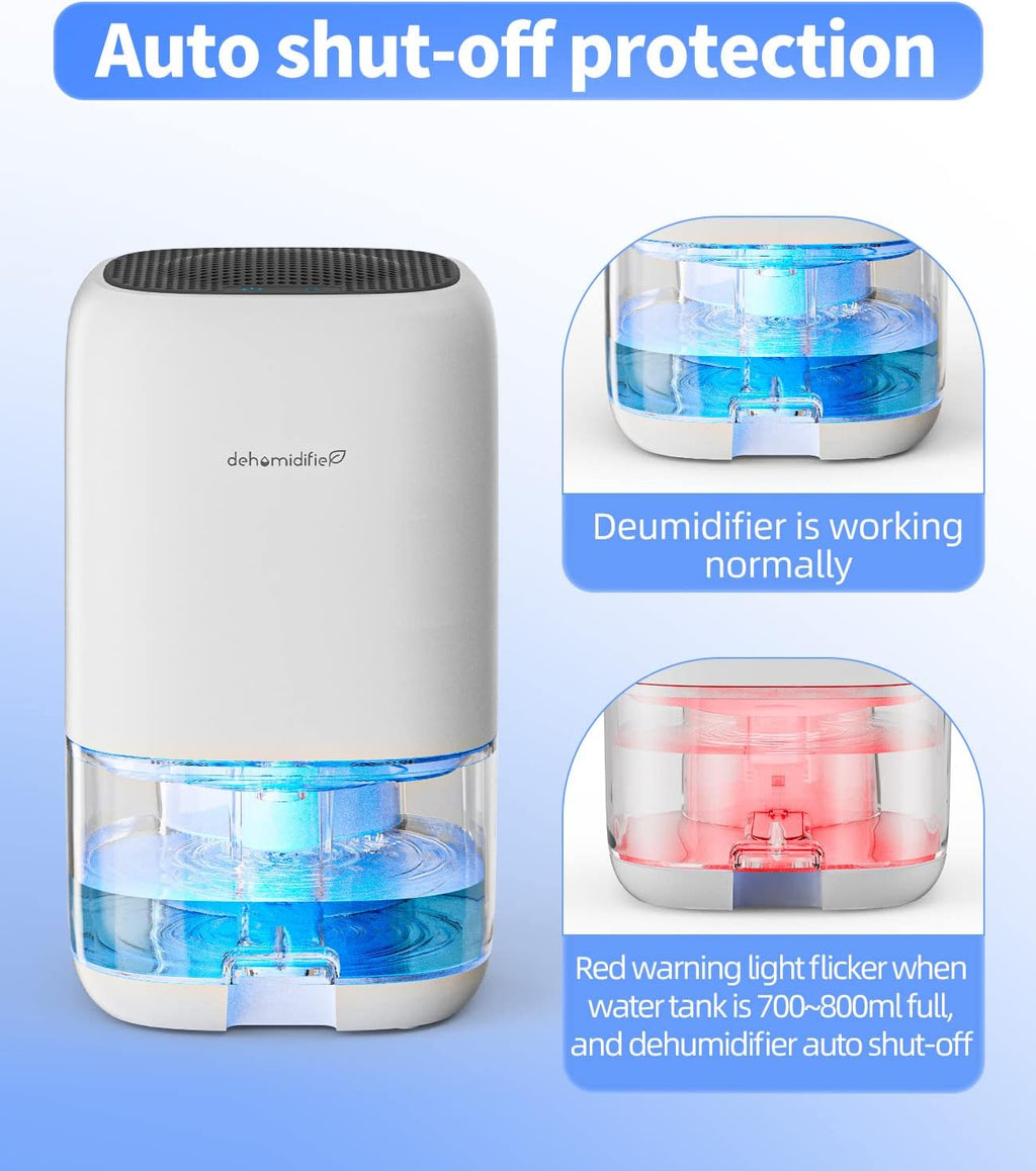 Skiennix Dehumidifier - 35 OZ Compact Unit for Bedrooms | Quiet Operation & Auto Shut Off, White