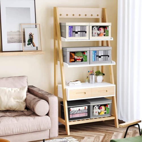 Homsorout Closet Organizers - Large Fabric Storage Bins with Handles | 6-Pack Shelf Organizer