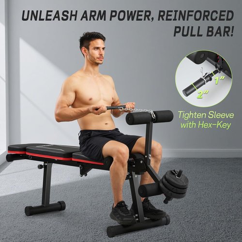 **Skiennix Adjustable Weight Bench - 1200LB Capacity, 9 Back Positions, Foldable for Home Gym**