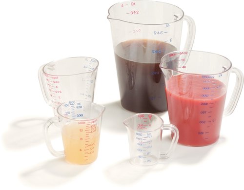 Carlisle FoodService Products 4314107 Commercial Plastic Measuring Cup, 1 Cup, Clear (Pack of 12)