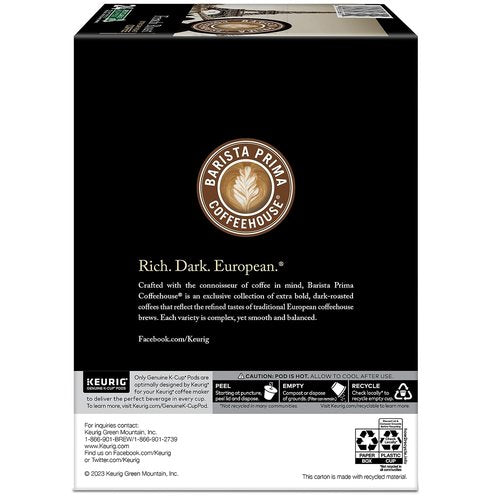 Barista Prima Coffee House French Roast Darkest Roast Coffee 24 K-Cups 96 count