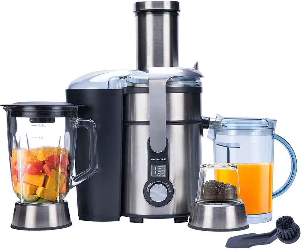 Skiennix Juicer Machine - 3-in-1 Blender & Grinder Combo with 1300W Power | 5 Speeds, LCD Screen, Easy to Clean
