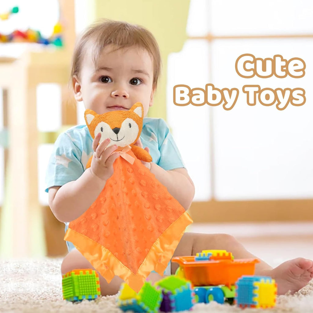 Pro Goleem Fox Security Blanket - Soft Orange Baby Lovey for Newborns & Toddlers | 16 Inch Snuggle Toy