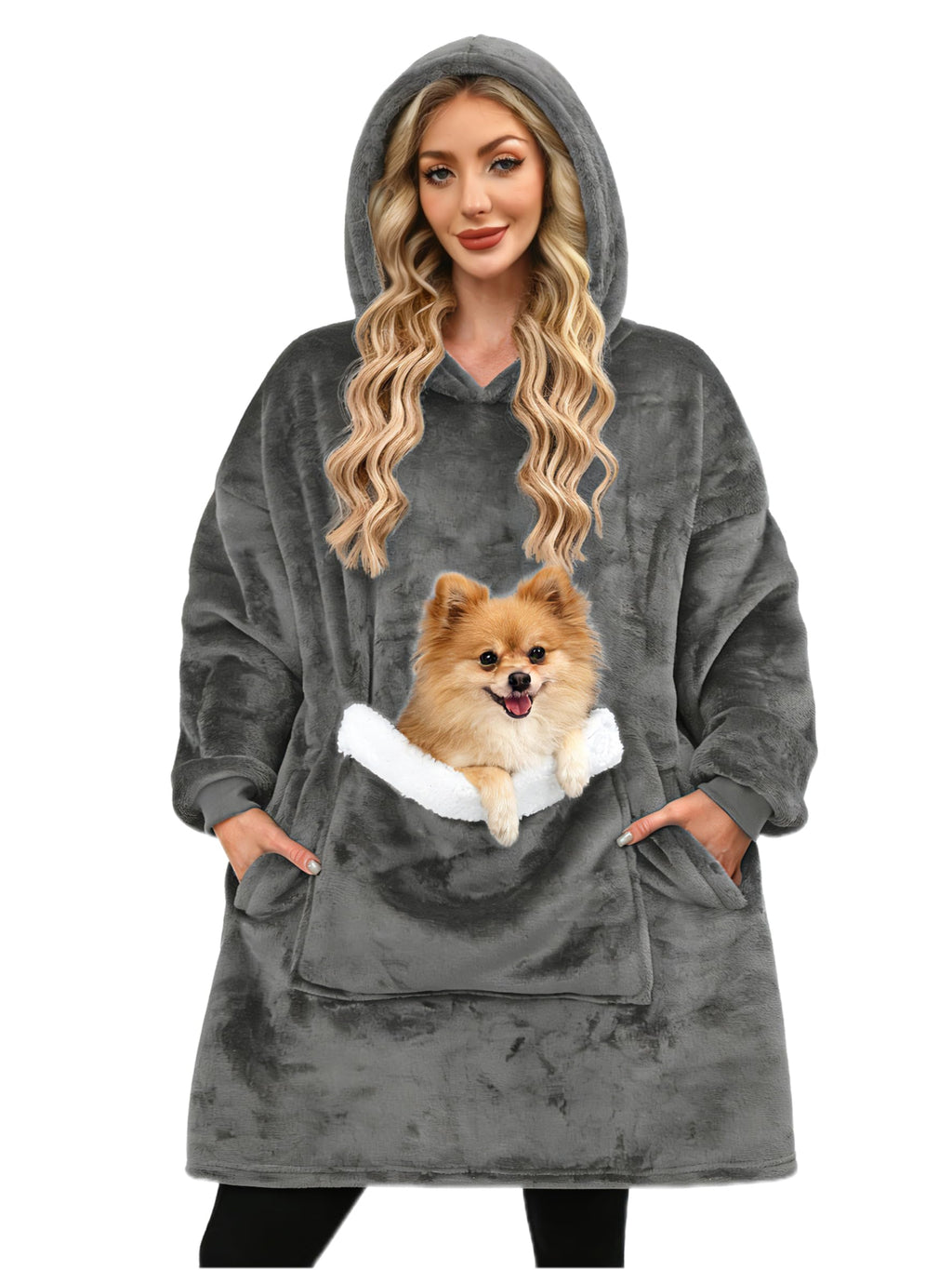 Wearable Blankets for Women, Hooded Blanket Sweatshirt as Christmas Birthday Gifts for Women, Cozy Sherpa Hoodie for Adult
