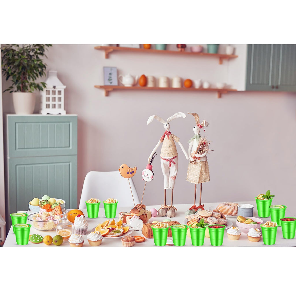 cssopenss 120 Pcs 2 oz Green Shot Cups Green Plastic Shot Glasses st. patrick's day Shot Glasses Disposable for Drinking Tastings Served Snacks Jello Tastings and Samples