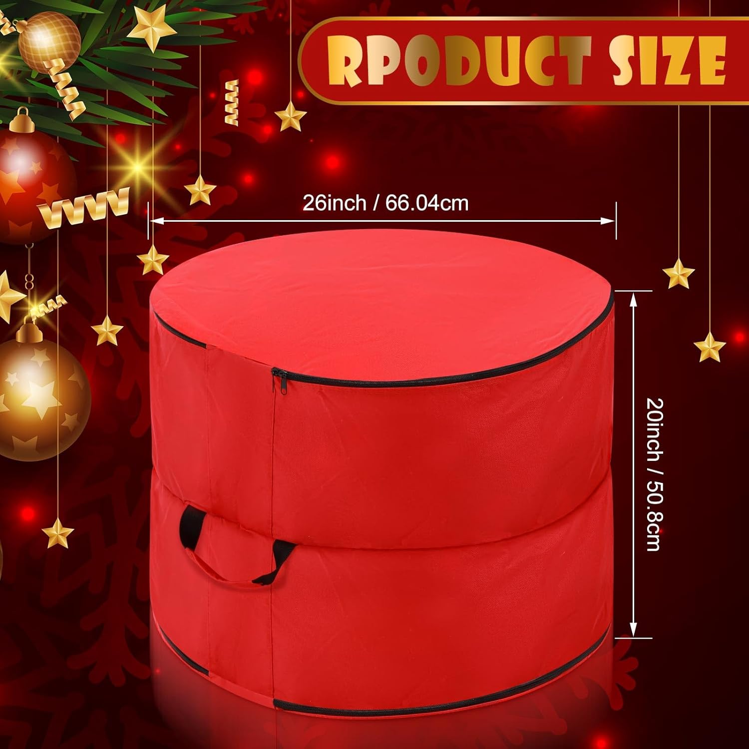 Regine Switzerland 26" Extra Large Double-Sided Christmas Wreath Storage Bag - Waterproof & Heavy Duty