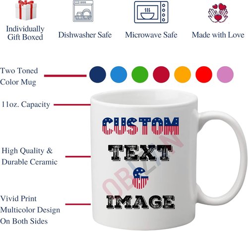 Custom Coffee Mug - Personalized 11oz Ceramic Mug with Photo, Text, or Logo | Unique Gift for Any Occasion