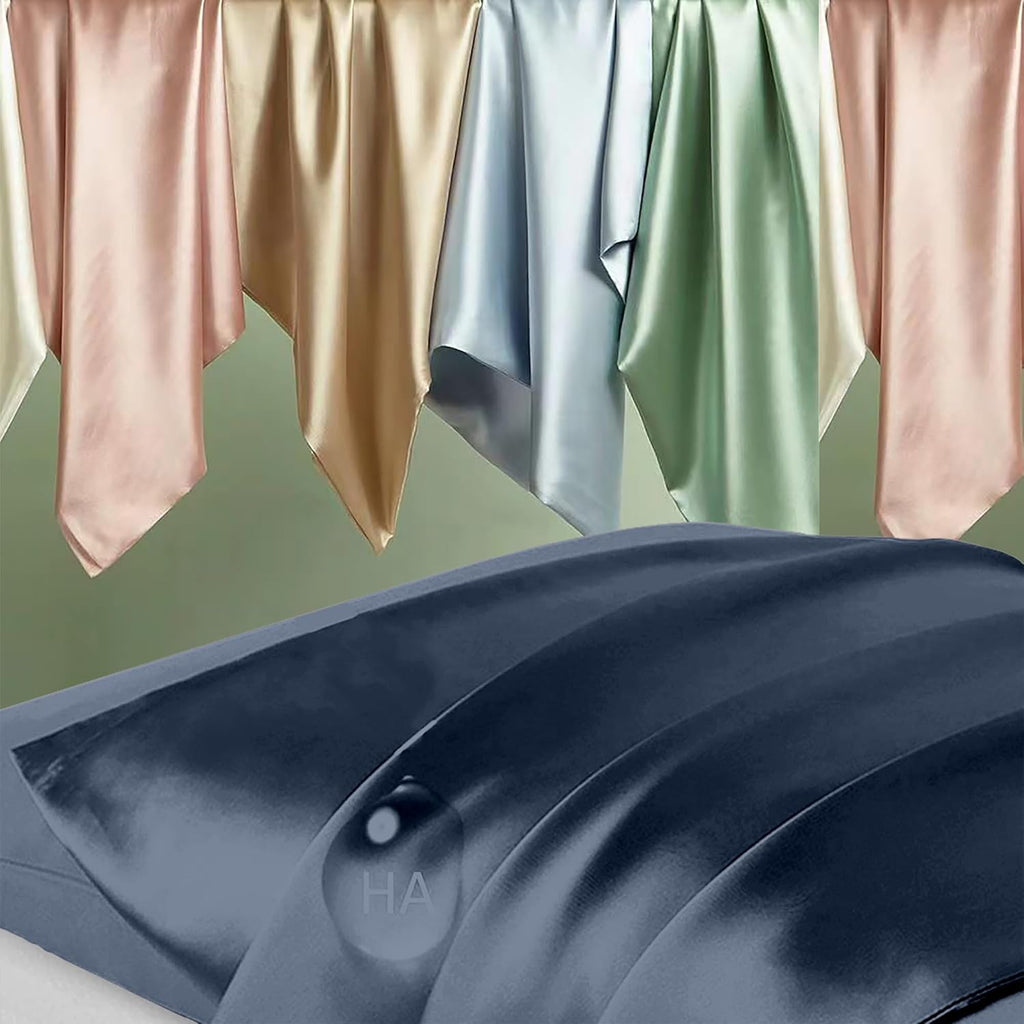 Mulberry Silk Pillowcases by Mood Indigo - Smooth Anti-Acne Standard Set of 2 with Zipper