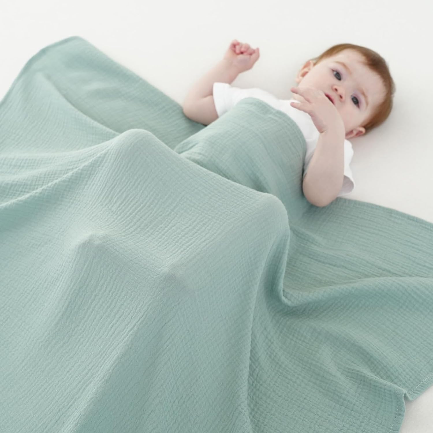 Skiennix Muslin Swaddle Blankets - 100% Cotton, Soft & Breathable, 2 Pack, Large 40 x 40 Inches